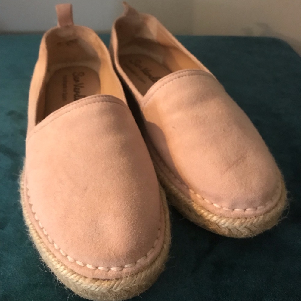 Ser Verde pink suede slip on espadrilles